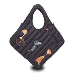 Morikukko Diagonal Tote Bag Modigliani Black