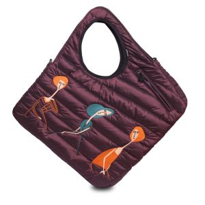 Morikukko Diagonal Tote Bag Modigliani Burgundy