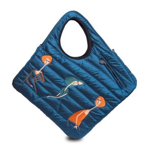 Morikukko Diagonal Tote Bag Modigliani Metallic Navy